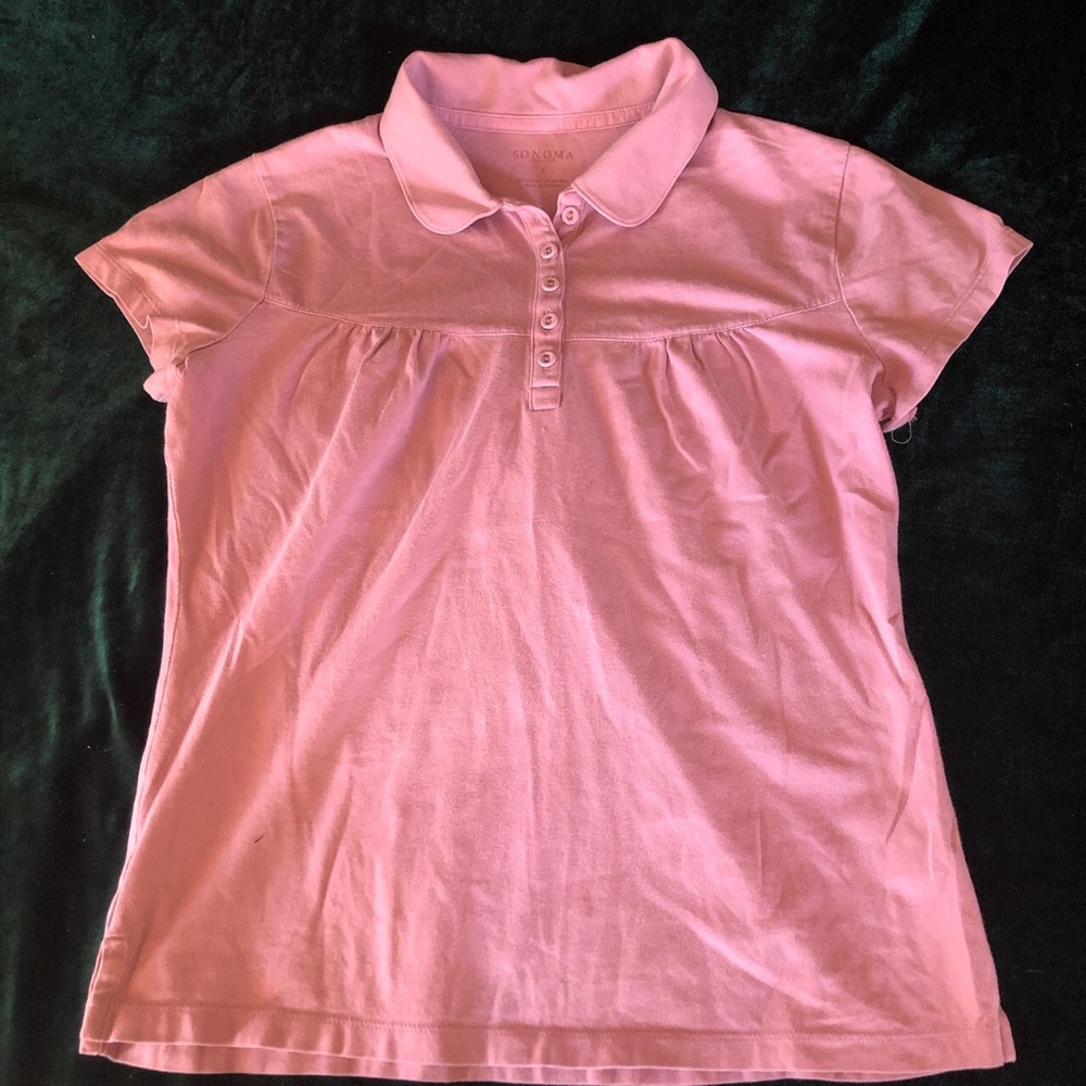 pink/purplish collared shirt